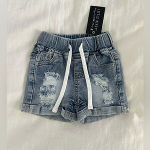 Little Bipsy Denim Shorts - Casual, Ripped, Distressed, Baby